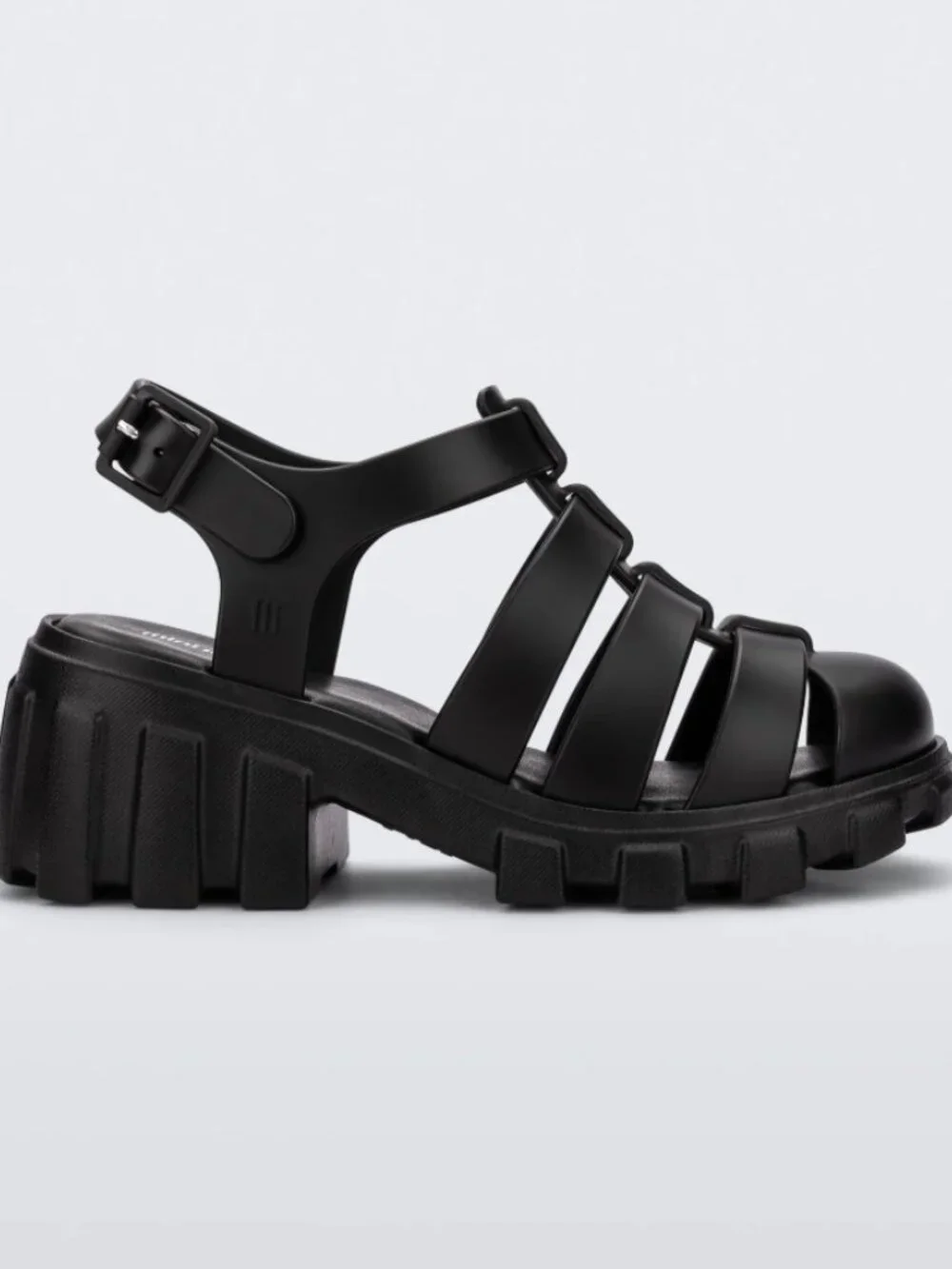 NWT Mini Melissa Megan Black Chunky T-Strap Platform Toddle Girl Sandal